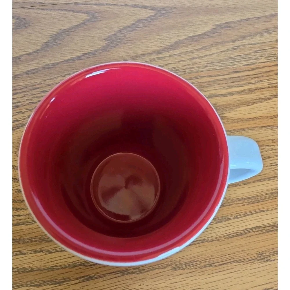Starbucks Mug, White and Red, 13oz. 2006 EUC Vintage Style MCM